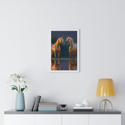 Elegant Horse Framed Poster, Horse Lover Art, Nature Wall Decor, Equine Photography, Gift for Home, Equestrian Decor