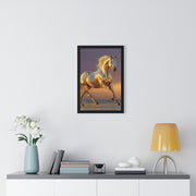 Golden Horse Framed Art Print, Equine Wall Decor, Horse Lover Gift, Equestrian Decor, Animal Home Art, Rustic Farmhouse Wall Art