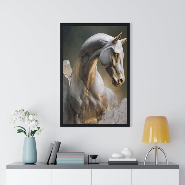 Elegant Horse Sculpture Wall Art, Horse Decor, Modern Framed Poster, Home Decor, Gift for Animal Lovers, Art for Living Room