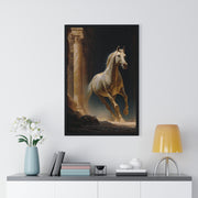 Elegant Horse Wall Art, Vertical Framed Poster, Equine Home Decor, Animal Art Print, Rustic Living Room Decoration