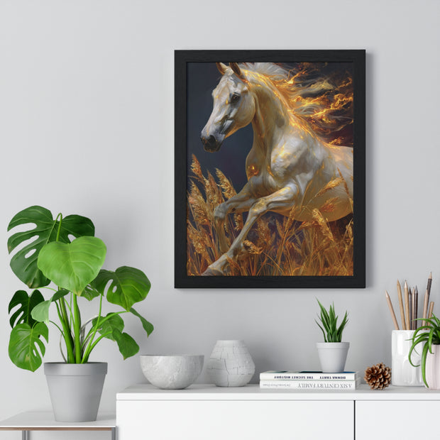Majestic Horse Framed Art Print - Equestrian Decor, Nature Wall Art, Horse Lover Gift, Home Decoration, Animal Poster