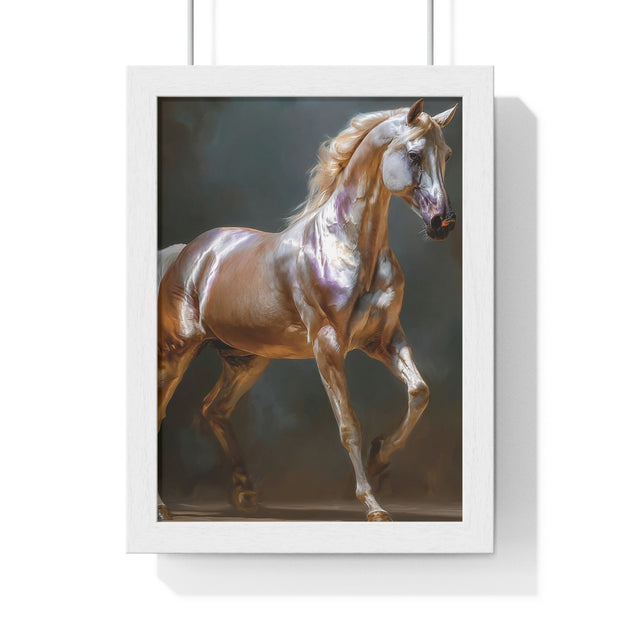 Elegant Horse Art Print, Vertical Framed Poster, Equine Wall Decor, Horse Lover Gift, Home Office Decoration, Animal Art