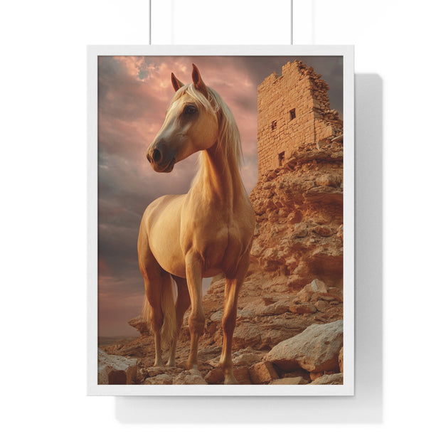 Majestic Horse Wall Art Print, Framed Nature Poster, Home Decor, Equestrian Gift, Western Wall Art