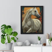 Majestic Horse Vertical Framed Poster, Equine Art, Animal Lover Decor, Gift for Horse Lovers, Home Wall Art, Rustic Farmhouse Style