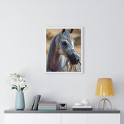 Elegant Horse Framed Art Print, Equine Wall Decor, Horse Lover Gift, Bohemian Home Decor, Nature-Inspired Wall Art