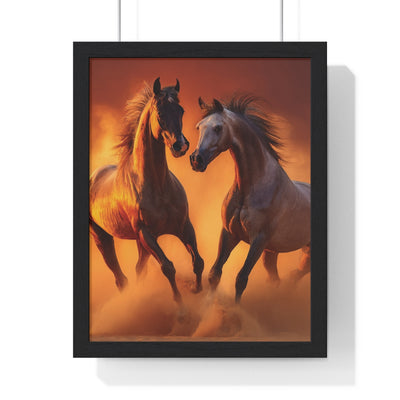 Majestic Horse Vertical Framed Poster, Equine Art Print, Home Décor for Equestrian Lovers, Wall Art, Gift for Horse Lovers
