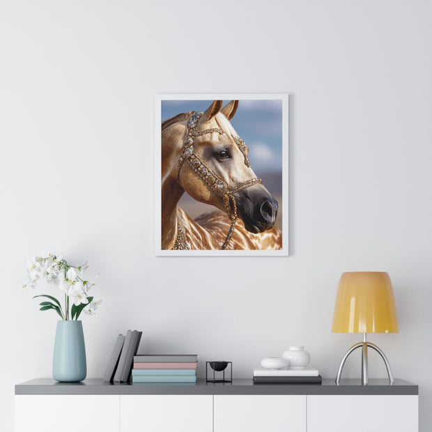 Elegant Horse Portrait Framed Poster, Wall Art Decor, Equestrian Gift, Home Decoration, Living Room Art, Animal Lover's Gift