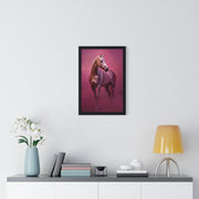 Elegant Horse Vertical Framed Poster, Farmhouse Decor, Animal Art Print, Gift for Horse Lovers, Equine Wall Art