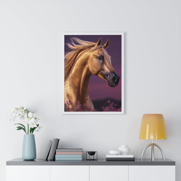 Majestic Horse Framed Poster | Equine Art Print for Home Decor | Ideal Gift for Horse Lovers, Equestrian Decor, Wall Art