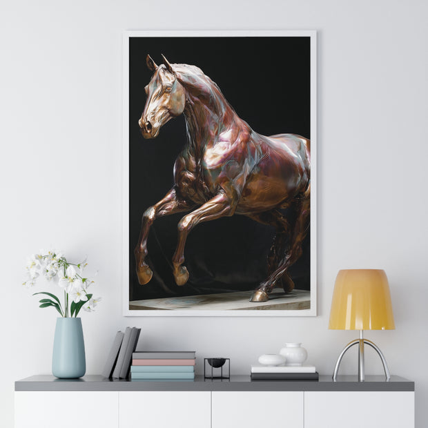 Elegant Horse Art Print, Home Decor, Equestrian Wall Art, Gift for Horse Lovers, Framed Poster Decoration