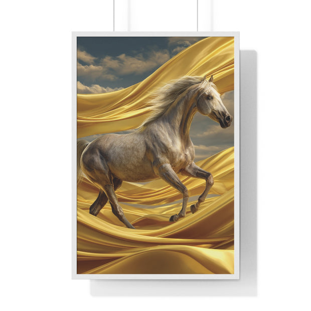 Majestic Horse Framed Poster - Equine Wall Art, Home Decor, Gift for Horse Lovers, Equestrian Art, Nature Inspired Decoration