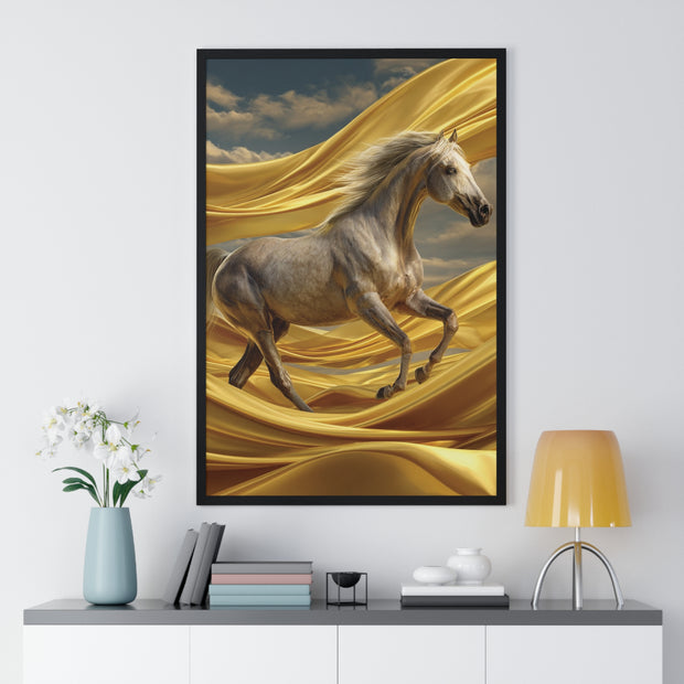 Majestic Horse Framed Poster - Equine Wall Art, Home Decor, Gift for Horse Lovers, Equestrian Art, Nature Inspired Decoration