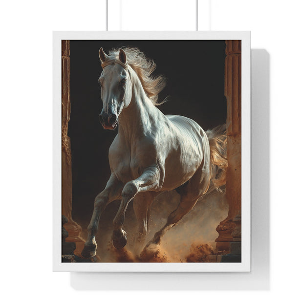Majestic Horse Framed Poster Art, Equestrian Wall Decor, Farmhouse Style Home Decor, Gift for Horse Lovers, Equine Themed Artwork