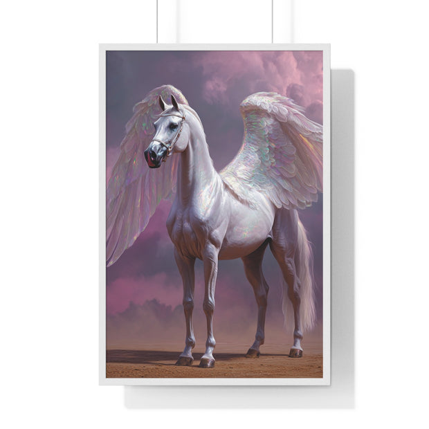 Majestic Winged Horse Wall Art, Fantasy Home Decor, Gift for Animal Lovers, Dreamy Artwork, Enchanted Living Room Accent