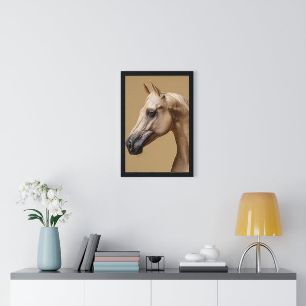 Elegant Horse Portrait Framed Poster, Wall Art for Horse Lovers, Home Decor, Equestrian Gift, Animal Themed Decor