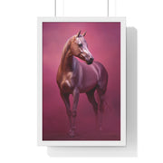 Elegant Horse Vertical Framed Poster, Farmhouse Decor, Animal Art Print, Gift for Horse Lovers, Equine Wall Art