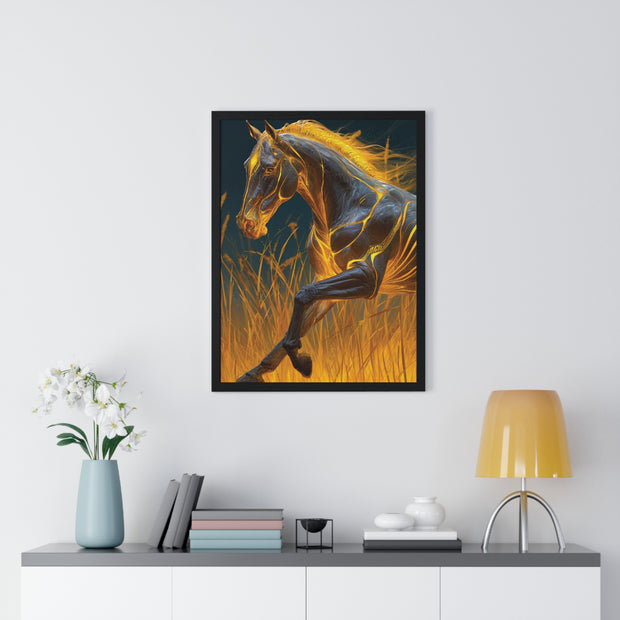 Majestic Horse Framed Art Print | Equestrian Decor, Horse Lover Gift, Wall Art for Home, Unique Horse Artwork, Animal Print