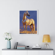Golden Horse Framed Art Print, Equine Wall Decor, Animal Lover Gift, Nature Artwork, Equestrian Home Decor