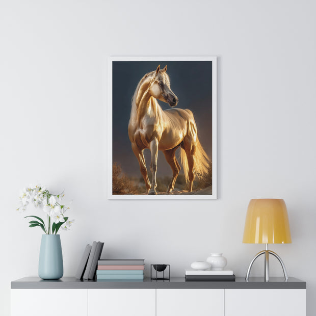 Majestic Horse Framed Poster, Equine Wall Art, Elegant Home Decor, Gift for Horse Lovers, Unique Nature Art, Horse Lover's Gift