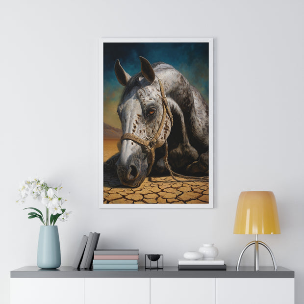 Stunning Horse Art Print, Vertical Framed Poster, Equestrian Decor, Animal Lover Gift, Rustic Home Art, Western Wall Art