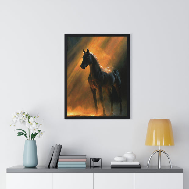 Elegant Horse Wall Art | Framed Poster for Home Decor, Equestrian Gift, Animal Lover Wall Decor, Rustic Decor, Art for Living Room