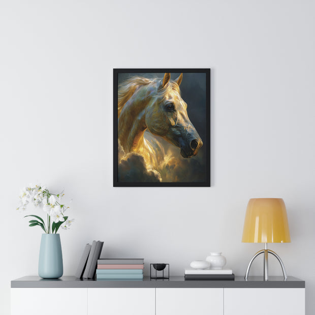 Majestic Horse Vertical Framed Poster, Equine Art, Home Decor, Gift for Horse Lovers, Animal Lovers Wall Art