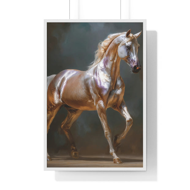 Elegant Horse Art Print, Vertical Framed Poster, Equine Wall Decor, Horse Lover Gift, Home Office Decoration, Animal Art