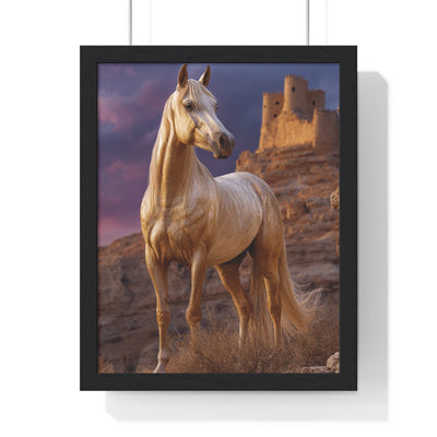 Majestic Horse Framed Poster, Equine Wall Art, Farmhouse Decor, Gift for Horse Lovers, Rustic Home Decoration