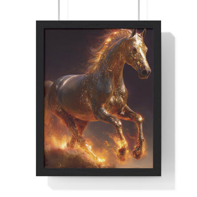 Majestic Horse Vertical Framed Poster, Equestrian Wall Art, Horse Lover Decor, Animal Print, Gift for Equine Enthusiasts