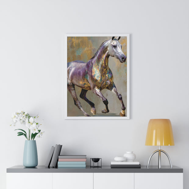 Equine Art Vertical Framed Poster, Horse Wall Decor, Equestrian Gift, Interior Design Accent, Equine Enthusiast Home Decor