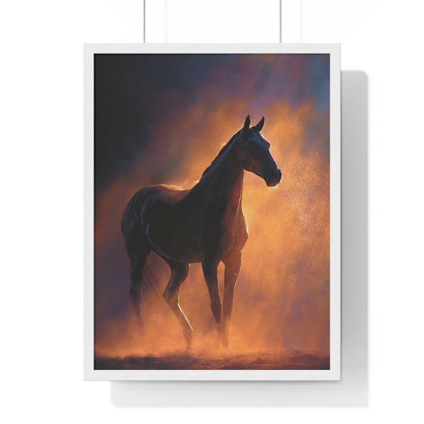 Majestic Horse Vertical Framed Poster - Art Print, Equine Decor, Horse Lover Gift, Home Wall Art, Office Decoration