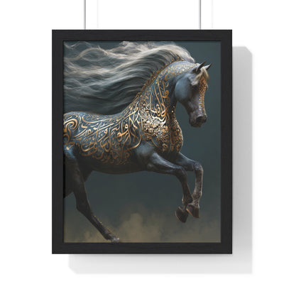 Elegant Horse Art Print, Vertical Framed Poster, Equine Decor, Home Wall Art, Gift for Horse Lovers, Contemporary Art