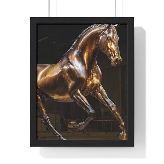 Bronze Running Horse Art Print, Elegant Wall Decor, Vintage Horse Lover Gift, Equine Carving, Home Office Decoration