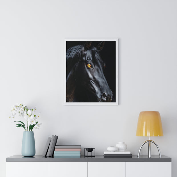 Elegant Horse Portrait Wall Art, Framed Horse Print, Home Decor, Animal Lover Gift, Equine Artwork, Living Room Decoration