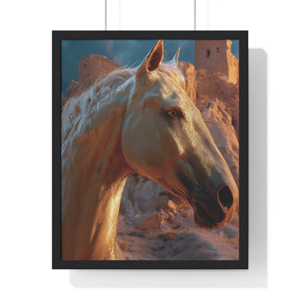 Majestic Horse Vertical Framed Poster | Elegant Horse Wall Art, Home Decor, Equine Lover Gift, Nature-Inspired Decoration, Animal Art Print