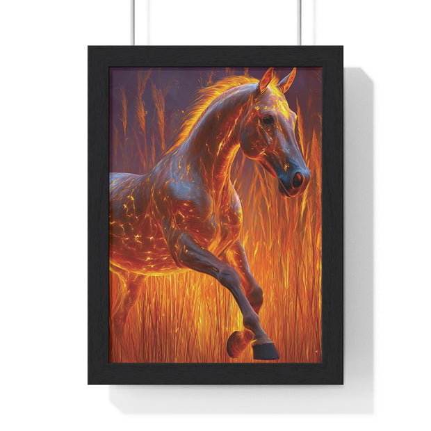 Fiery Horse Wall Art Poster, Animal Lover Print, Horse Decor, Equestrian Gift, Living Room Decor, Unique Art