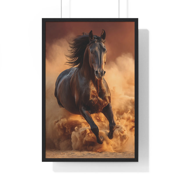 Galloping Wild Horse Framed Poster, Equine Wall Art, Nature Decor, Horse Lover Gift, Rustic Home Decor, Farmhouse Artwork