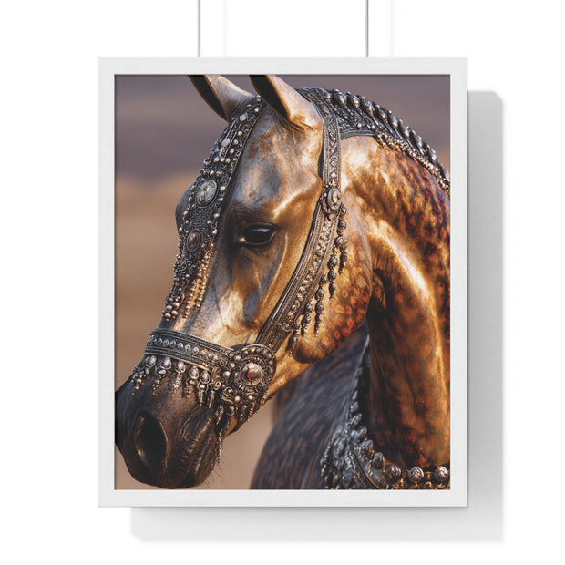 Horse Portrait Wall Art, Elegant Horse Framed Print, Equestrian Home Decor, Animal Lover Gift, Rustic Farmhouse Decor