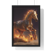 Majestic Horse Vertical Framed Poster, Equestrian Wall Art, Horse Lover Decor, Animal Print, Gift for Equine Enthusiasts