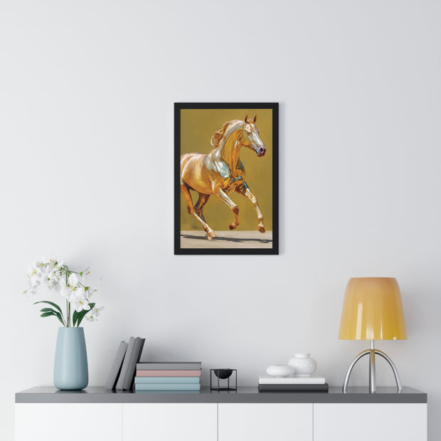 Elegant Horse Art Print, Vertical Framed Poster, Equine Decor, Modern Wall Art, Animal Lover Gift, Home Office Decoration