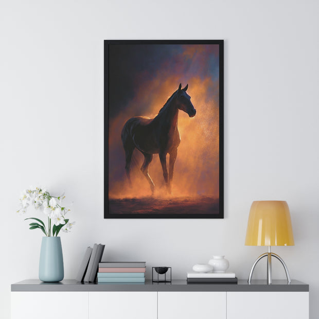 Majestic Horse Vertical Framed Poster - Art Print, Equine Decor, Horse Lover Gift, Home Wall Art, Office Decoration