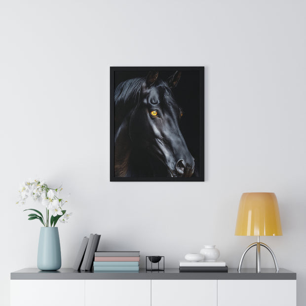 Elegant Horse Portrait Wall Art, Framed Horse Print, Home Decor, Animal Lover Gift, Equine Artwork, Living Room Decoration