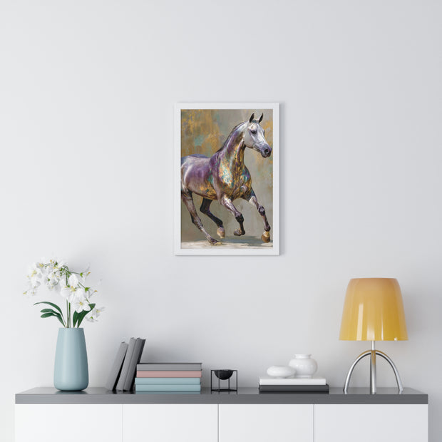 Equine Art Vertical Framed Poster, Horse Wall Decor, Equestrian Gift, Interior Design Accent, Equine Enthusiast Home Decor