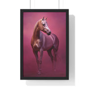Elegant Horse Vertical Framed Poster, Farmhouse Decor, Animal Art Print, Gift for Horse Lovers, Equine Wall Art