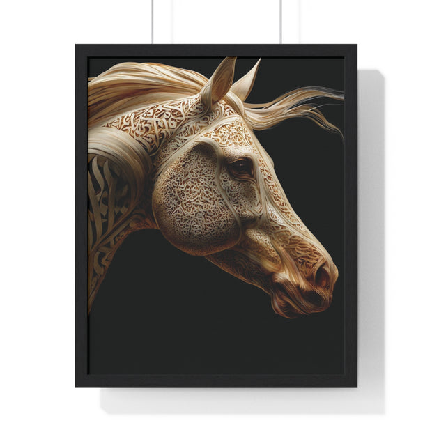 Elegant Horse Framed Art Print, Equine Wall Decor, Horse Lover Gift, Home Decor, Animal Artwork, Equestrian Style