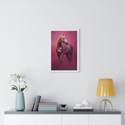 Elegant Horse Vertical Framed Poster, Farmhouse Decor, Animal Art Print, Gift for Horse Lovers, Equine Wall Art