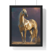 Elegant Horse Vertical Framed Poster, Equine Art, Horse Lover Gift, Home Decor, Equestrian Wall Art, Nature Inspired Décor