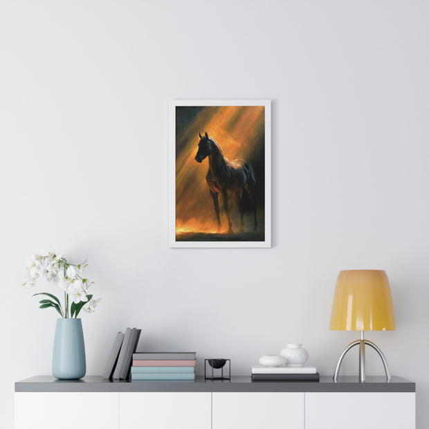 Elegant Horse Wall Art | Framed Poster for Home Decor, Equestrian Gift, Animal Lover Wall Decor, Rustic Decor, Art for Living Room