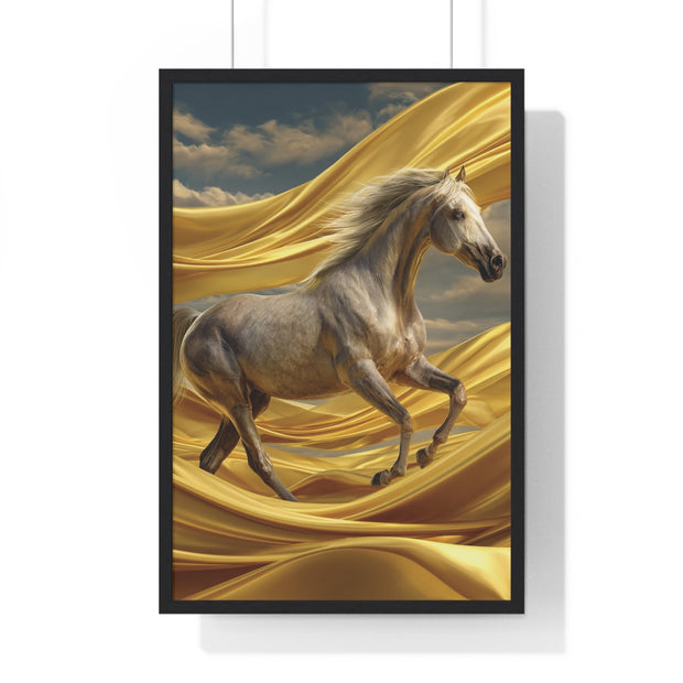 Majestic Horse Framed Poster - Equine Wall Art, Home Decor, Gift for Horse Lovers, Equestrian Art, Nature Inspired Decoration