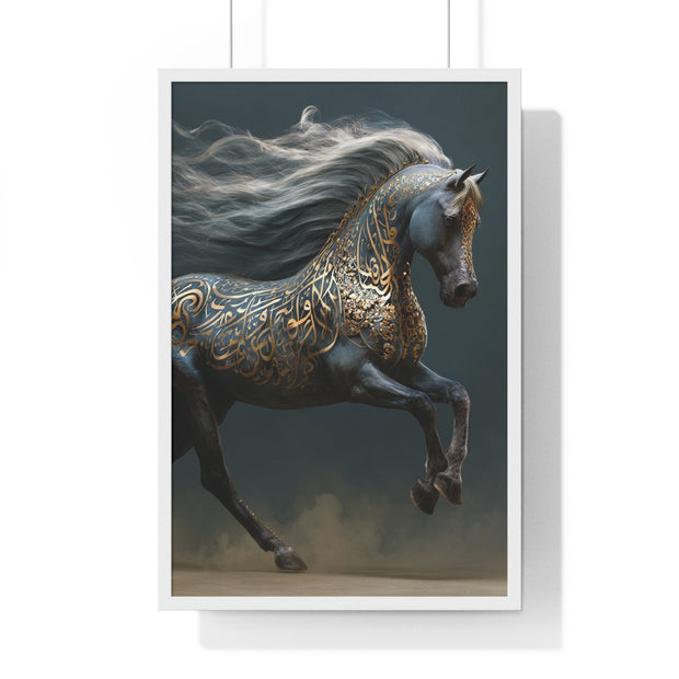 Elegant Horse Art Print, Vertical Framed Poster, Equine Decor, Home Wall Art, Gift for Horse Lovers, Contemporary Art